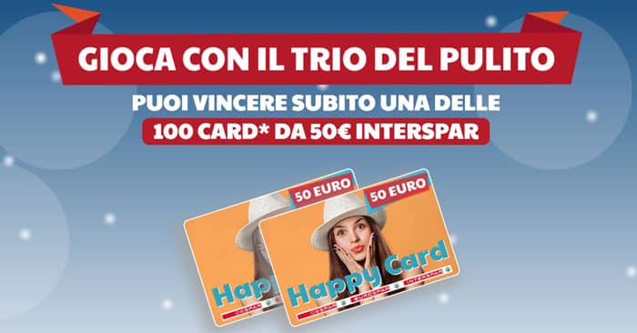 Il "Trio del Pulito": vinci buoni spesa Interspar da 50,00€