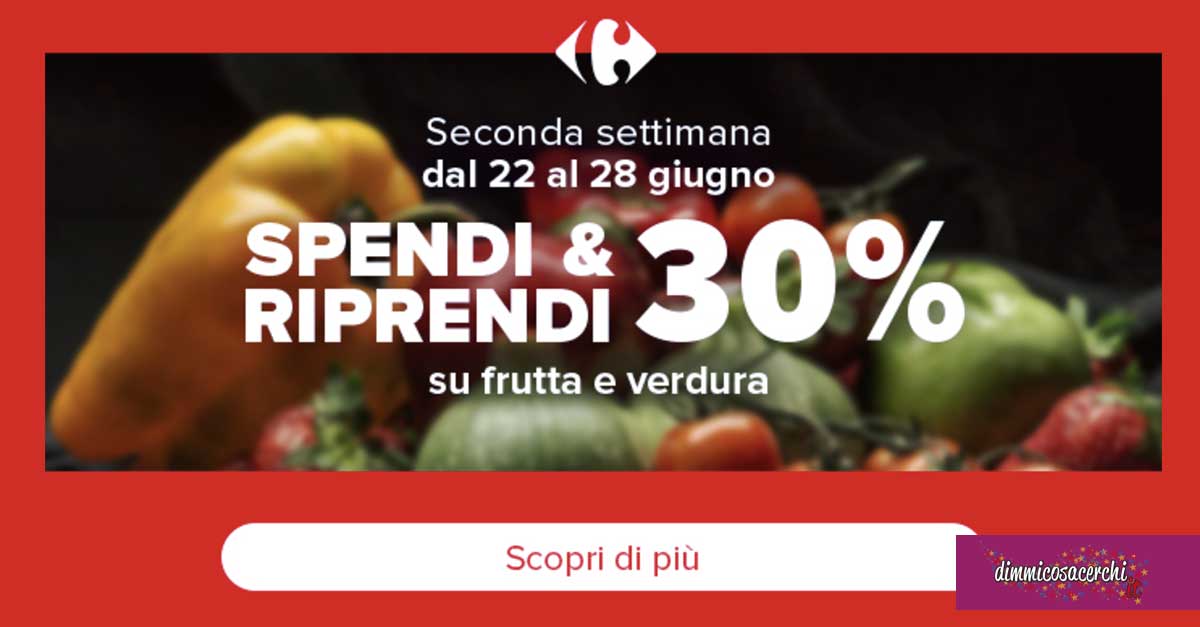 Carrefour: spendi e riprendi frutta e verdura