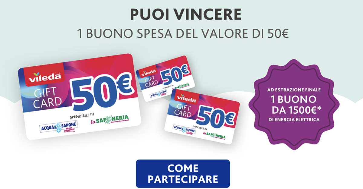 Concorso Shopping leggero grazie a Vileda: vinci 1.500€ per pagare le  bollette - DimmiCosaCerchi