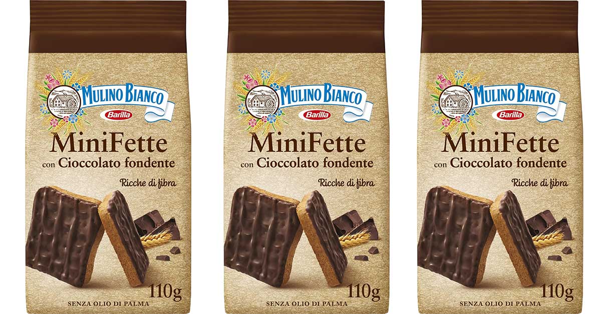 Mulino Bianco Mini Fette con Cioccolato fondente 110 g