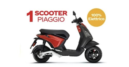 Vinci scooter Piaggio elettrico Coca-Cola