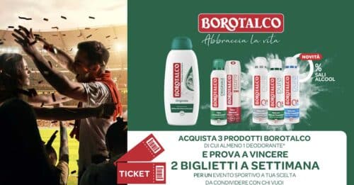 Abbraccia lo sport insieme a Borotalco