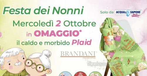 Festa dei nonni Acqua e Sapone 2024 omaggio plaid