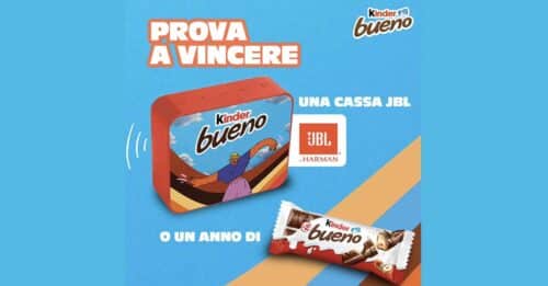 Concorso Kinder Bueno 2024: Vinci forniture annuali e casse JBL