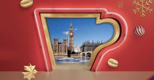 Vinci Londra e gift card con Lavazza