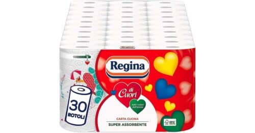 Regina di Cuori Carta Cucina | Confezione da 30 Rotoli