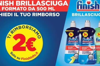 Cashback 2€ Finish Brillasciuga 500ml